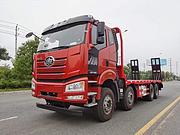 解放前四后八挖机平板运输车  挖机平板拖车  可定做爬梯
