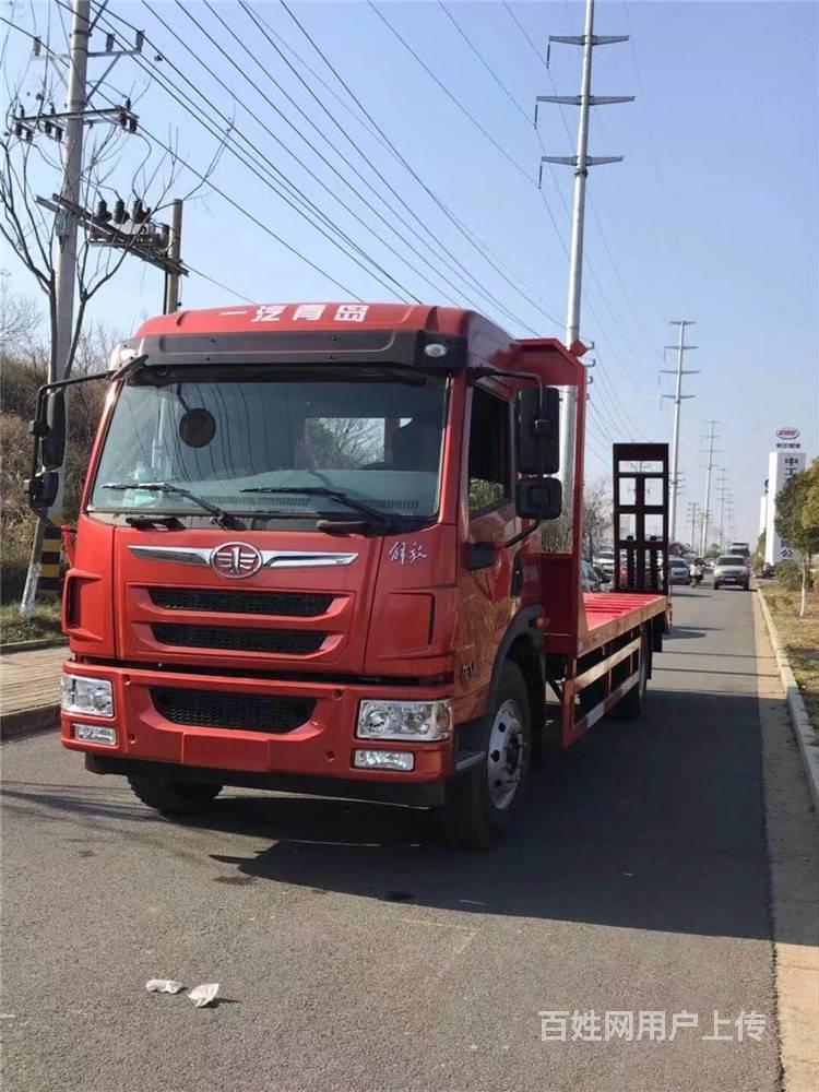 解放龙v单桥平板车 拖6吨-15吨挖机机 可分期