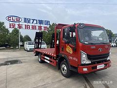 重汽豪曼潍柴动力平板车  蓝牌4米2勾机拖板车  蓝牌挖掘机