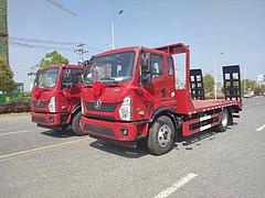 国六陕汽挖机单桥平板拖车 后八轮前四后八挖机拖板车
