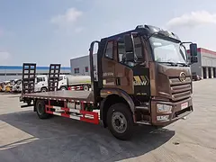解放J6国六单桥挖机拖板车 平板拖车 拉15吨挖机