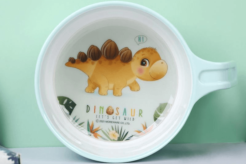 小恐龙双色单柄碗