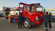 西双版纳解放虎V平板运输车 全国免运费的150挖机拖板车
