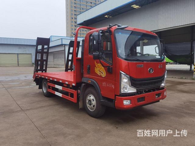 蓝牌单桥挖机平板拖车 国六拖板车 新车售后无忧的图片