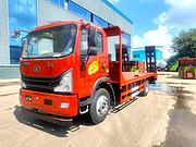 重汽豪曼拖板车　拉75挖机收割机叉车平板运输车