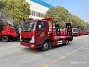 重汽豪曼平板车  蓝牌4米2勾机拖板车  国六新车合法上户