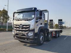 国六福田欧曼前四后八平板车　钩机拖板车　厂家可分期