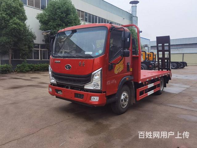 拉60/80挖掘机 蓝牌平板拖车 4.2米板车的图片