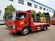 小型挖机平板车 拉8T10T12T蓝牌平板运输车
