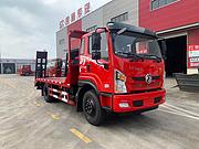 国六东风D1挖机平板车 东风单桥拖车 联系电话