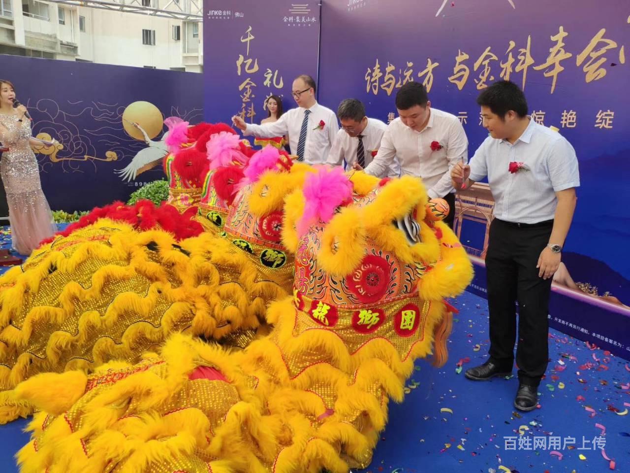 广州海珠广场专业醒狮梅花桩,开业庆典,大型舞龙舞狮