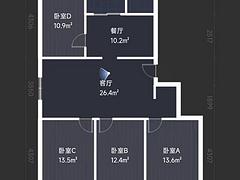 师大万达居乐园5楼四室精装修 三室朝阳老证 急售90万