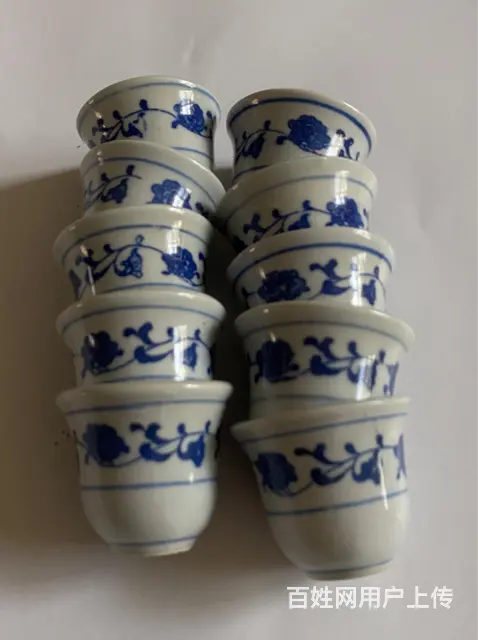 【搞定了！】十只青花瓷玲珑酒盅 - 图片 1