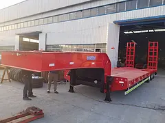 专业订做低平板半挂车挖掘机运输专用车