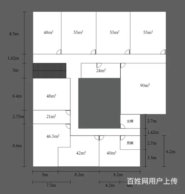 出租 柳泉路53号办公楼三楼，500平方 - 图片 6