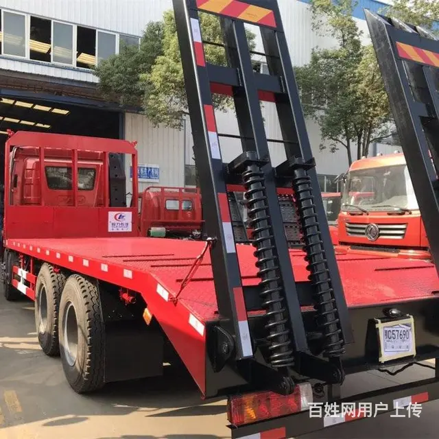 解放后双桥平板车 平板挖掘机拖车 现车可分期价格 - 图片 4