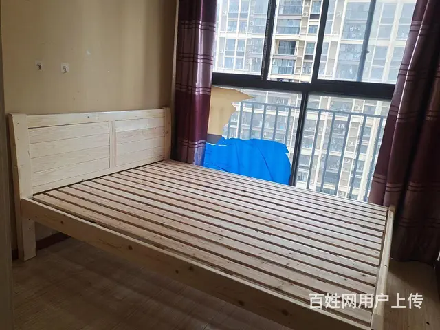 苏州床双人床实木床原木色床包安装送货 - 图片 1