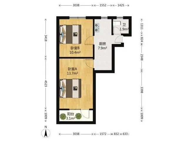华茂小区口腔医院附近 2室1厅设施全 - 图片 7