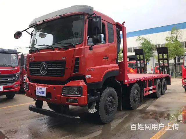 东风天龙前四后八平板车 拉40吨以内挖机运输车 - 图片 2