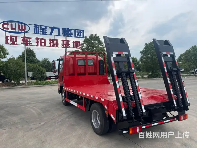 重汽豪沃蓝牌平板运输车 4米2挖机叉车拖板车包上牌 - 图片 7