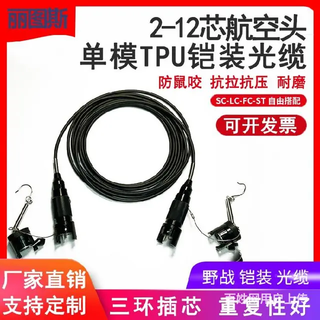 工业级矿用铠装光纤跳线，丽图斯单模24芯，阻燃防爆LC-LC - 图片 2