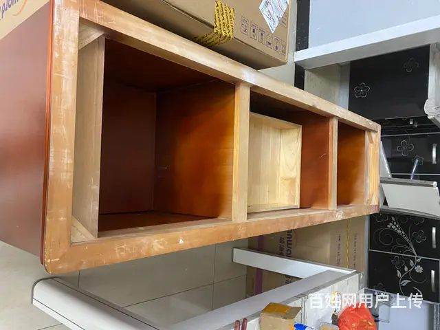 全实木储物柜，石材柜面 - 图片 1