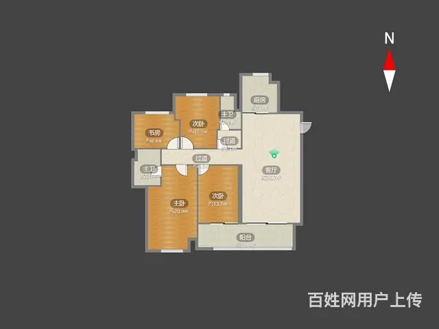 龙誉城紫宸 精装四房  140平  诚心出售 户型 - 图片 9