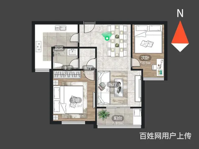 正南桂花园2室1厅企业推荐房源 - 图片 9