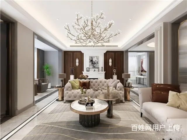 美式轻奢|460平常州龙湖香醍漫步装修案例 - 图片 7