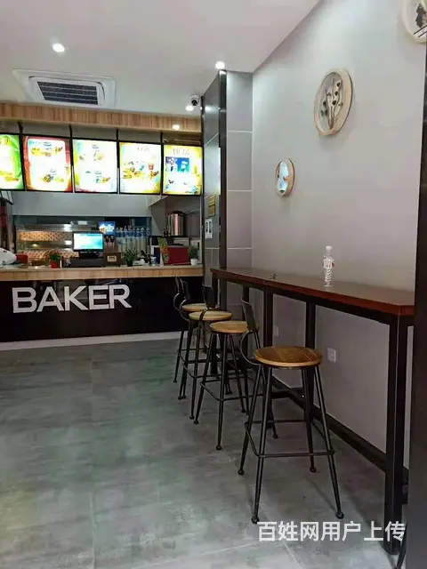 奶茶店吧台桌椅，汉堡店桌椅，高档快餐桌椅，餐厅卡座 - 图片 1