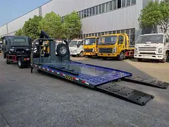 国六全落地清障车 五十铃一拖二清障车 清障车报价