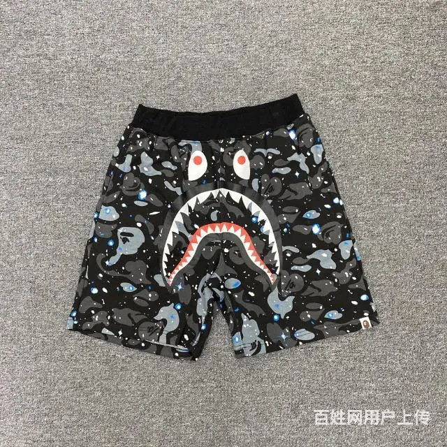 全新BAPE星空夜光鲨鱼休闲短裤 - 图片 4