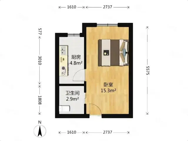 龙鼎万达嘉兴学院附近精装一室拎包入住包物业网络民用电 - 图片 11