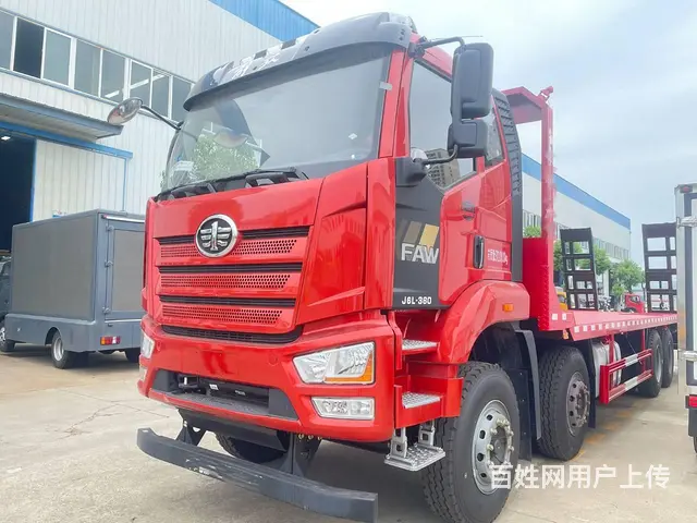 新款解放J6P平板车457后桥拖35吨大挖机运输车 - 图片 2