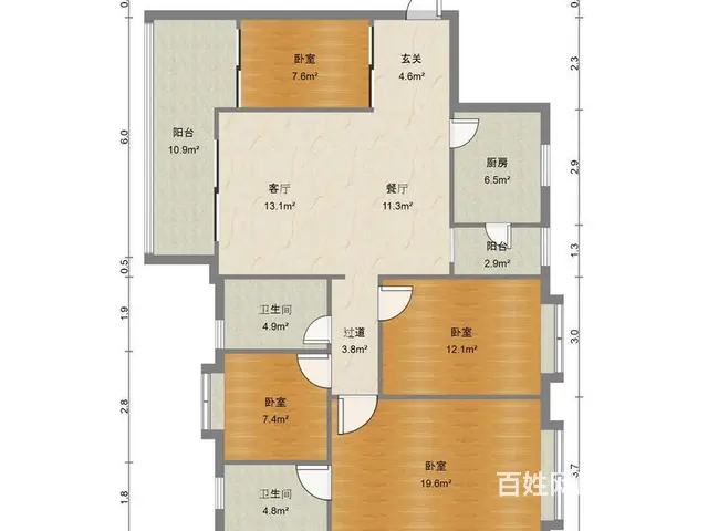 双城汇 4室2厅115m?整租 - 图片 12