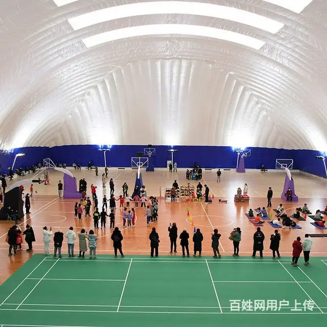 充气膜结构体育馆，气膜篮球馆造价，膜结构工程施工 - 图片 1