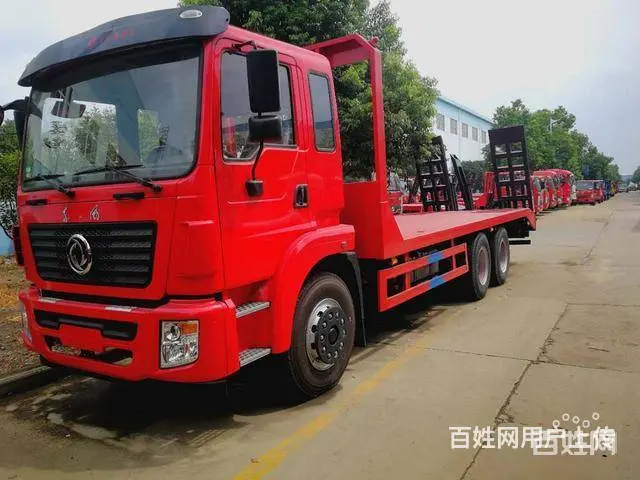 东风后双桥平板车 拖25吨重载型挖机全国可分期 - 图片 1