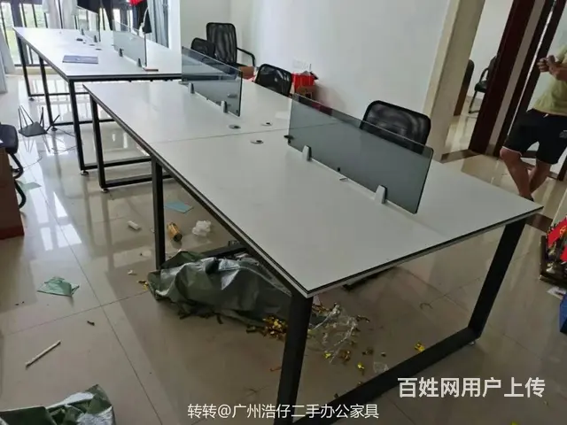 广州二手办公桌出售，老板桌会议桌铁皮柜包送装 - 图片 1