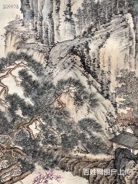 陈少梅 春山行旅图 纸本立轴 画芯尺寸：180* - 图片 5
