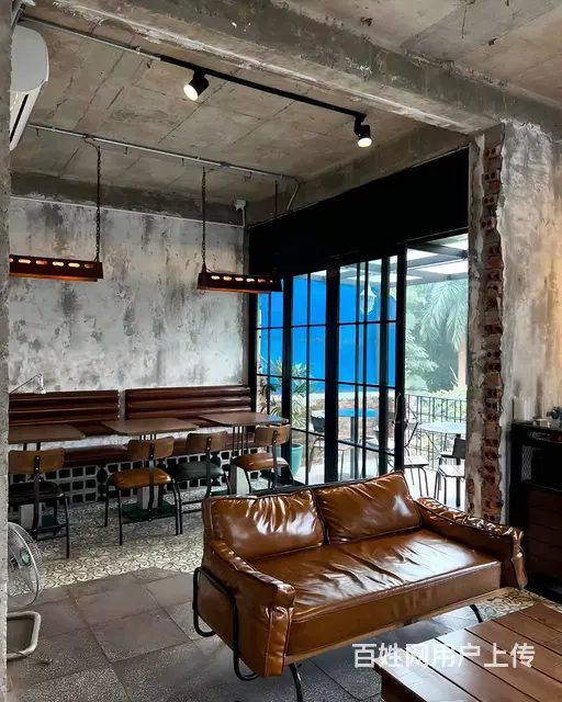 复古工业风餐饮装修沙发桌椅铁艺桌椅实木餐桌椅 - 图片 1