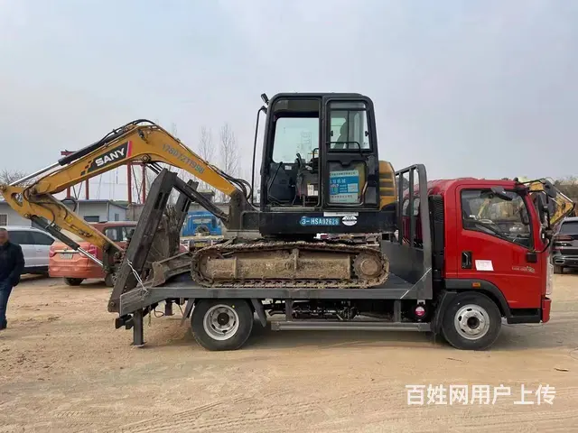蓝牌60钩机拖板车 重汽豪沃平板车价格便宜包上牌 - 图片 4