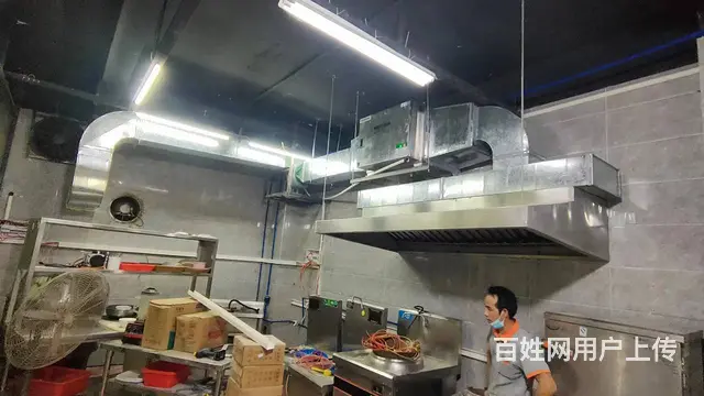 香洲排油烟系统饭店厨房抽油烟风机油烟管道制作排烟机 - 图片 1