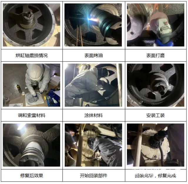烘缸轴磨损后的紧急修复 - 图片