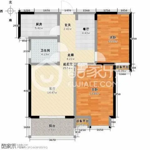 九洲花园一期，东边户，两房，精装修，拎包入住，满五 - 图片 8
