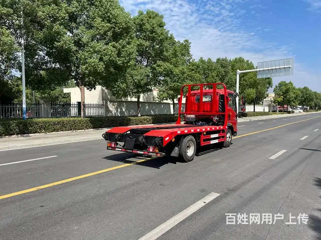 国六蓝牌拉60 75小挖掘机平板车 叉车收割机拖车 - 图片 12