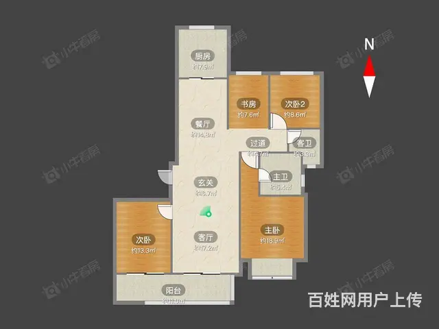 一梯一户前排河景世茂香槟湖五期 4室2厅 - 图片 12
