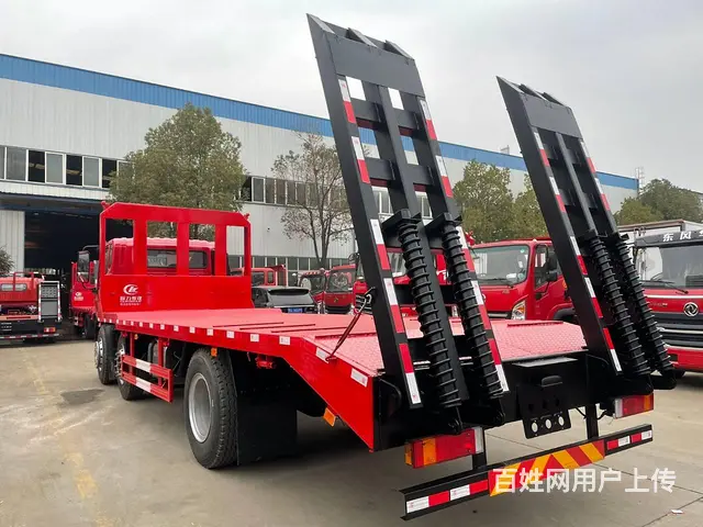 国六东风华神三轴平板车　拉200挖掘机工程设备拖车 - 图片 12