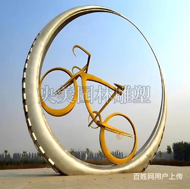 骑自行车人物抽象雕塑,自行车主题雕塑 - 图片 2