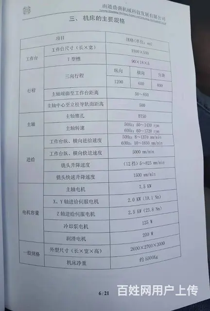 1850南通数空强力铣，自重5.5吨。 - 图片 3