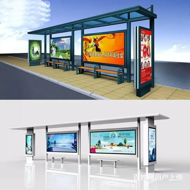 智能候车亭不锈钢公交站台LED电子屏站牌灯箱制作厂 - 图片 3